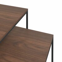 Salontafelset 2 st bewerkt hout en metaal 8