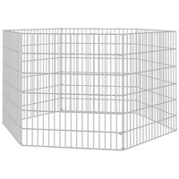 Dierenverblijf 6 panelen 54x60 cm gegalvaniseerd ijzer 4
