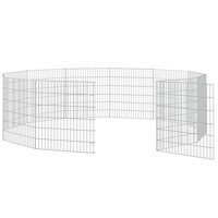 Dierenverblijf 12 panelen 54x60 cm gegalvaniseerd ijzer 5