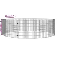 Dierenverblijf 12 panelen 54x60 cm gegalvaniseerd ijzer 8