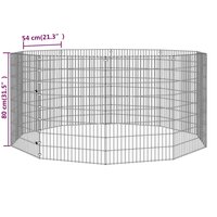 Dierenverblijf 10 panelen 54x80 cm gegalvaniseerd ijzer 8