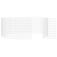 Dierenverblijf 12 panelen 54x80 cm gegalvaniseerd ijzer 5