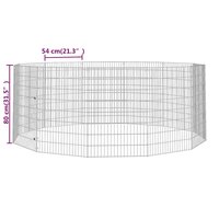 Dierenverblijf 12 panelen 54x80 cm gegalvaniseerd ijzer 8