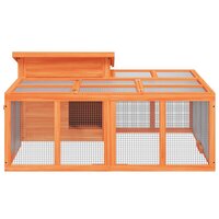 Konijnenhok 144x123x67,5 cm massief grenenhout bruin 6