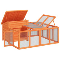 Konijnenhok 144x123x67,5 cm massief grenenhout bruin 7