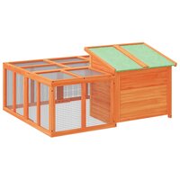 Konijnenhok 144x123x67,5 cm massief grenenhout bruin 9
