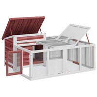 Konijnenhok 144x123x67,5 cm massief grenenhout mokkakleurig 6