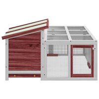 Konijnenhok 144x123x67,5 cm massief grenenhout mokkakleurig 8