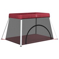 Babybox met matras linnen rood 2
