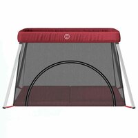 Babybox met matras linnen rood 3