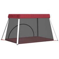 Babybox met matras linnen rood 6