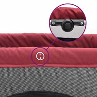 Babybox met matras linnen rood 7