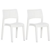 Tuinstoelen 2 st polypropeen wit 2