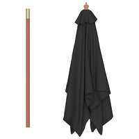 Parasol met houten paal 150x200 cm zwart 5