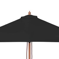 Parasol met houten paal 150x200 cm zwart 7