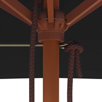 Parasol met houten paal 150x200 cm zwart 9