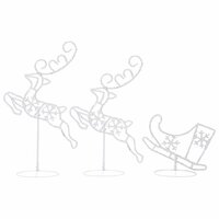 Kerstdecoratie rendieren en slee 260x21x87 cm acryl koudwit 4