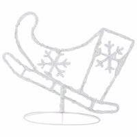 Kerstdecoratie rendieren en slee 260x21x87 cm acryl koudwit 7