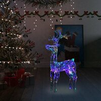 Kerstversiering rendier 90 LED&amp;apos;s 60x16x100 cm acryl 4