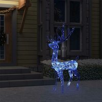 Kerstversiering rendier 140 LED&amp;apos;s 128 cm acryl blauw 3