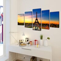 Canvas muurdruk set Eiffel toren 200 x 100 cm 2