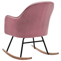 Schommelstoel fluweel roze 5