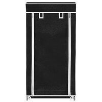 Schoenenkast met hoes 58x28x106 stof zwart 4