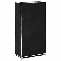 Schoenenkast met hoes 58x28x106 stof zwart 6