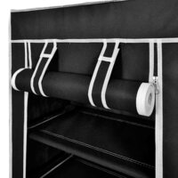 Schoenenkast met hoes 58x28x106 stof zwart 7
