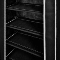 Schoenenkast met hoes 58x28x106 stof zwart 8