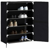 Schoenenkast 60x30x90 cm stof zwart 3