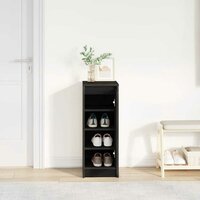 Schoenenkast 29,5x34x76 cm spaanplaat zwart eikenkleurig 3