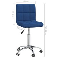 Eetkamerstoel draaibaar stof blauw 8