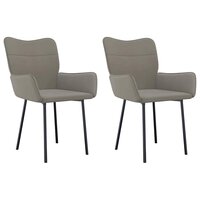 Eetkamerstoelen 2 st fluweel lichtgrijs 2