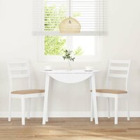 Eetkamerstoelen met kussens 2 st massief hout rubber wit 3