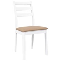 Eetkamerstoelen met kussens 2 st massief hout rubber wit 4