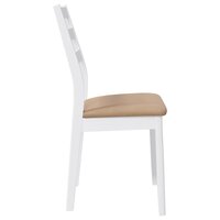 Eetkamerstoelen met kussens 2 st massief hout rubber wit 6