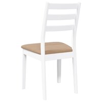 Eetkamerstoelen met kussens 2 st massief hout rubber wit 7
