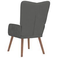 Relaxstoel fluweel donkergrijs 5