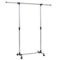 Kledingrek verstelbaar 165x44x150 cm roestvrij staal zilver 2