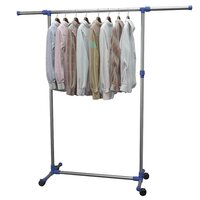 Kledingrek verstelbaar 165x44x150 cm roestvrij staal zilver 6