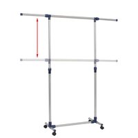 Kledingrek verstelbaar 165x44x150 cm roestvrij staal zilver 7