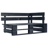 Tweezitsbank pallet met kussens zwart ge&iuml;mpregneerd grenenhout 2