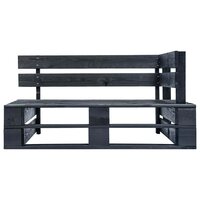 Tweezitsbank pallet met kussens zwart ge&iuml;mpregneerd grenenhout 5