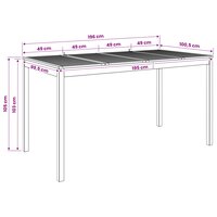 Tuin Bartafel Wit 196 x 100 x 105 cm Massief Acaciahout 8