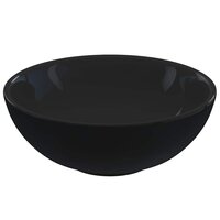 Wastafel &Oslash;28x10 cm keramiek glanzend zwart 2
