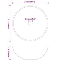 Wastafel &Oslash;28x10 cm keramiek glanzend zwart 6