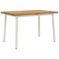 Live Edge Eettafel 90 x 55 x 75 cm Massief Acaciahout Wit 2