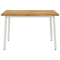 Live Edge Eettafel 90 x 55 x 75 cm Massief Acaciahout Wit 4