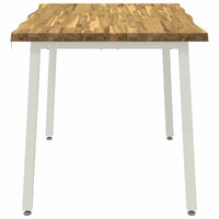 Live Edge Eettafel 90 x 55 x 75 cm Massief Acaciahout Wit 5